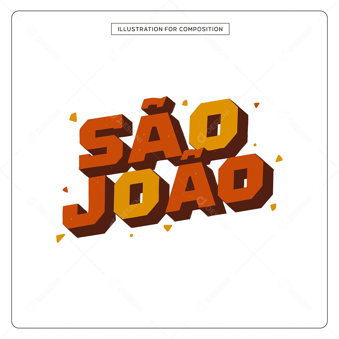 Lettering de São João Ilustração Vetor EPS