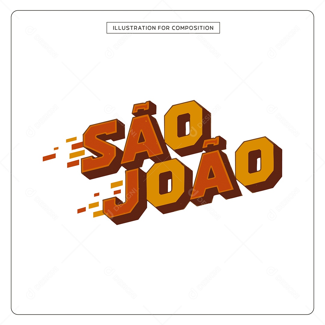 Lettering de São João Ilustração Vetor EPS