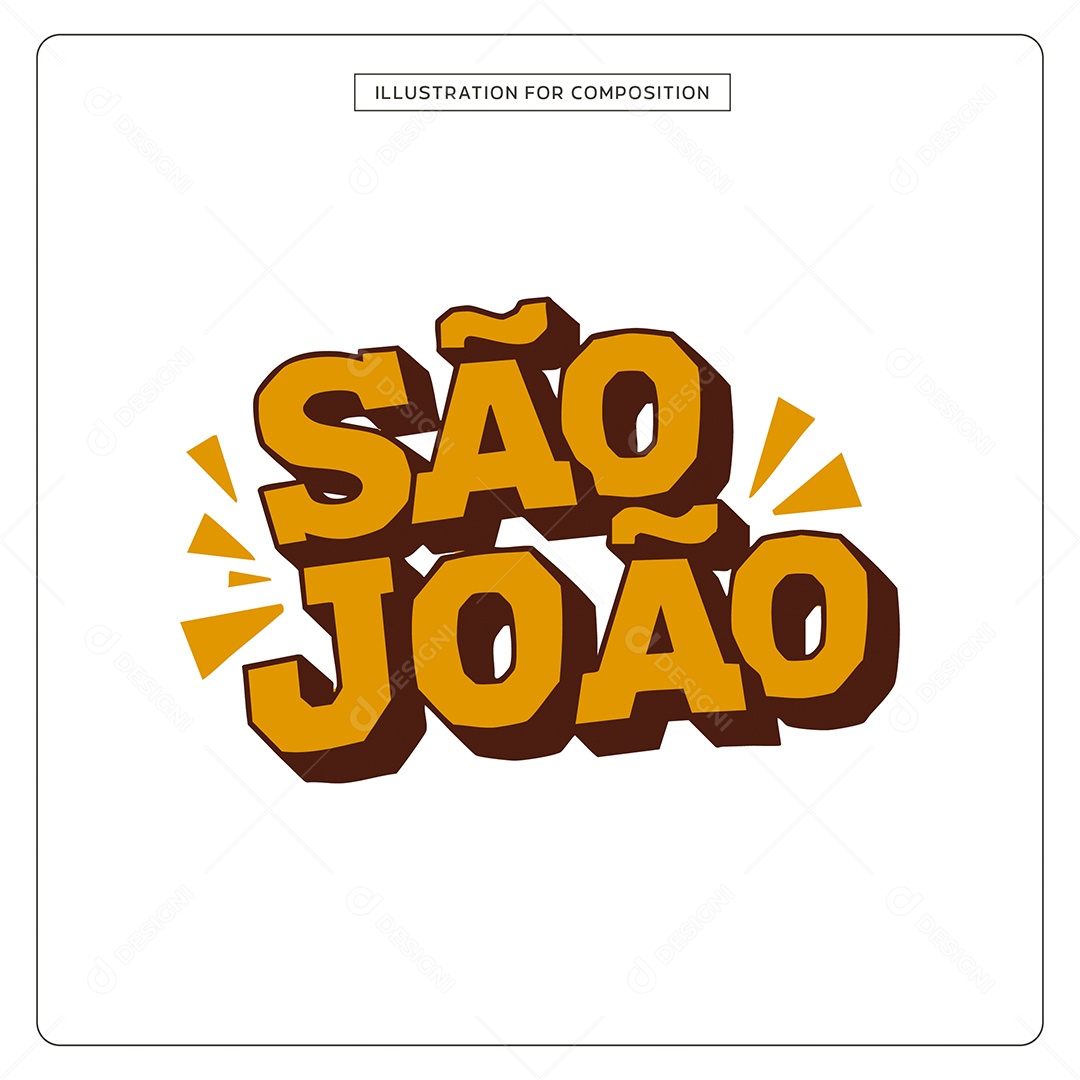 Lettering de São João Ilustração Vetor EPS