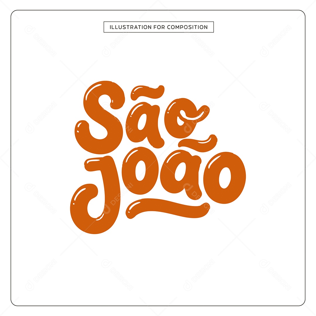 Lettering de São João Ilustração Vetor EPS
