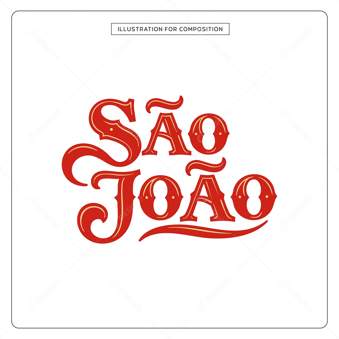 Lettering de São João Ilustração Vetor EPS