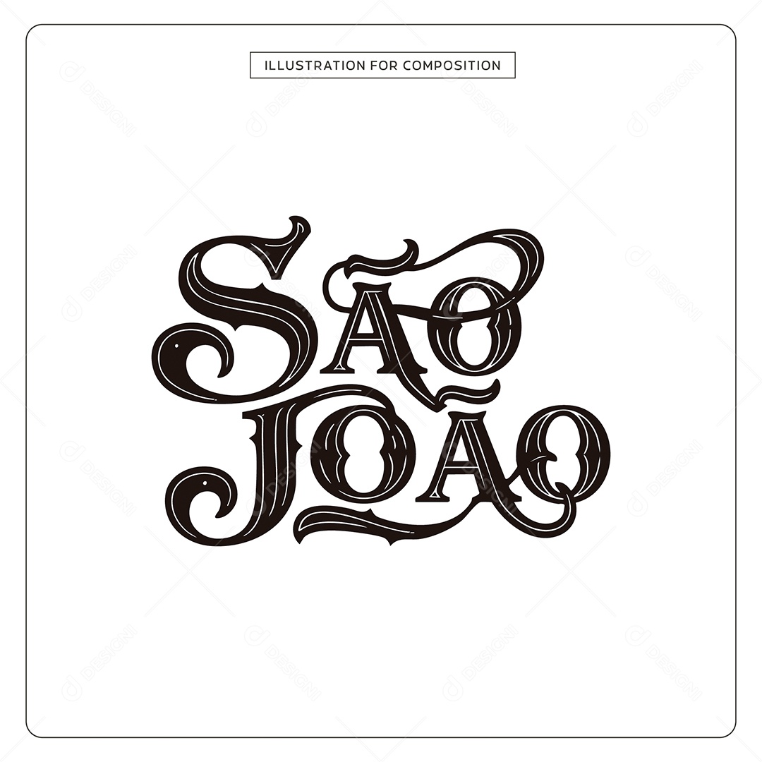 Lettering de São João Ilustração Vetor EPS