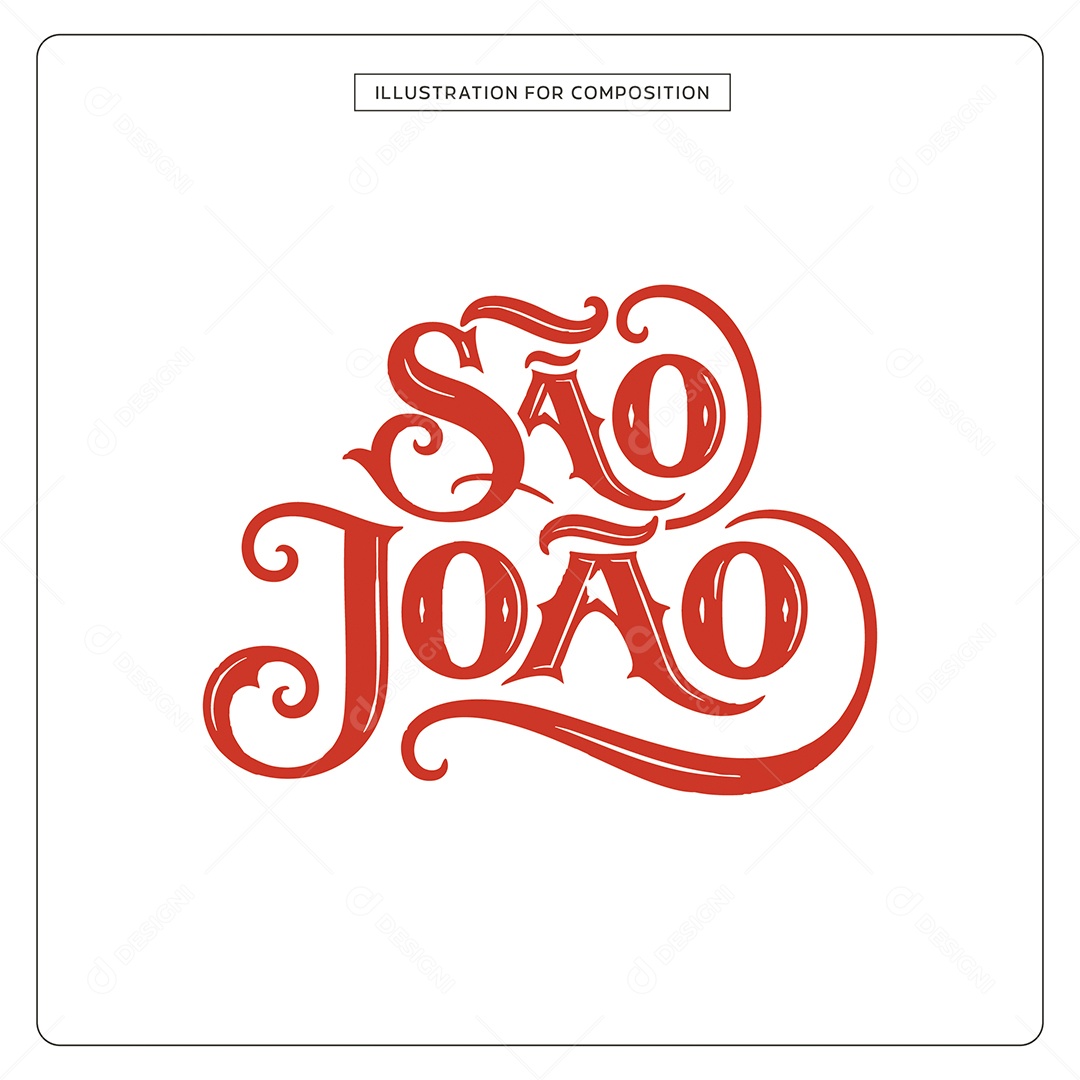 Lettering de São João Ilustração Vetor EPS
