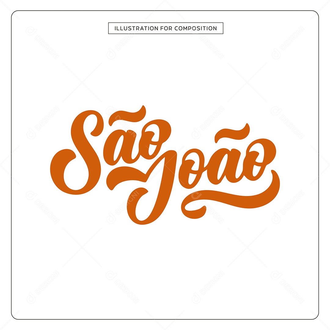 Lettering de São João Ilustração Vetor EPS