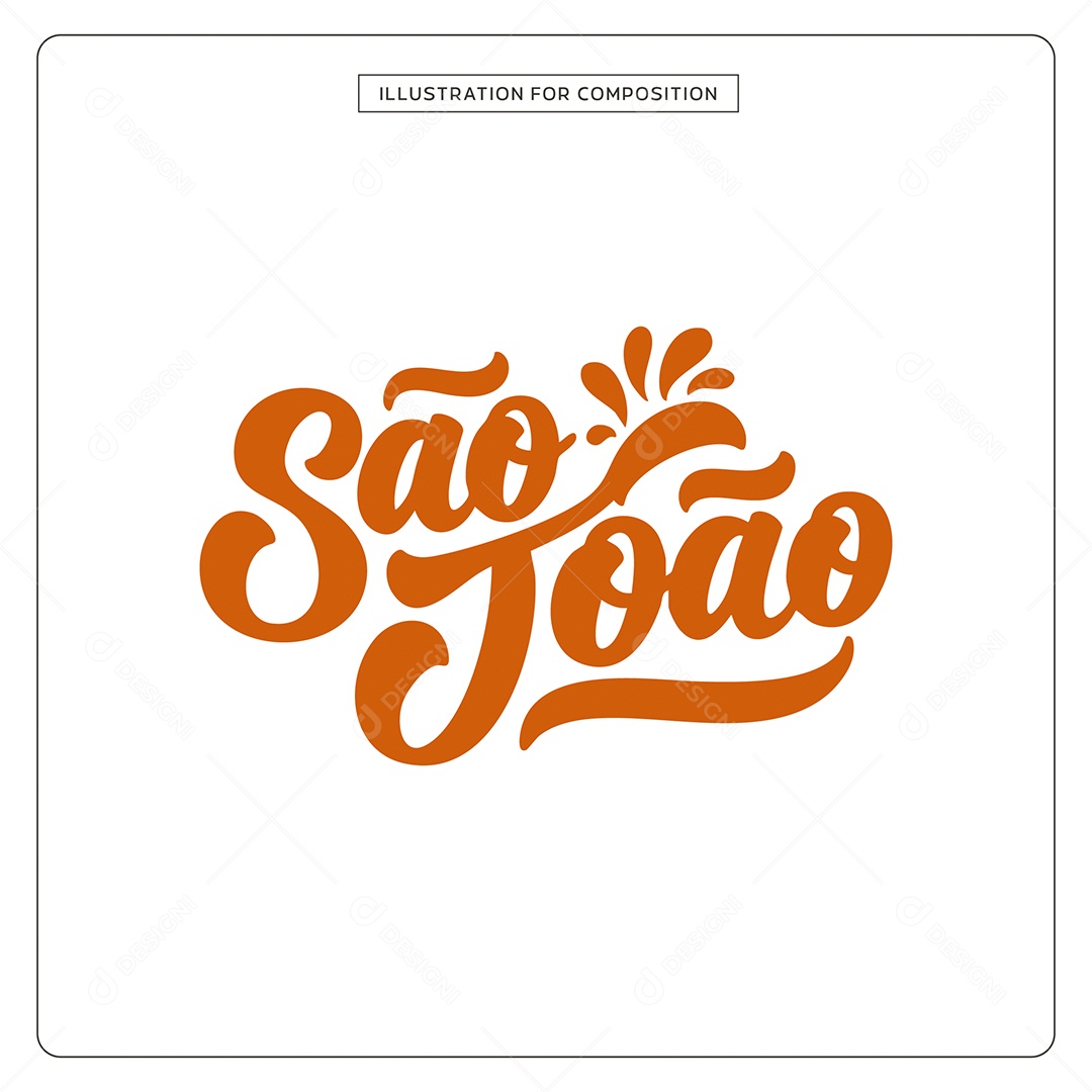 Lettering de São João Ilustração Vetor EPS