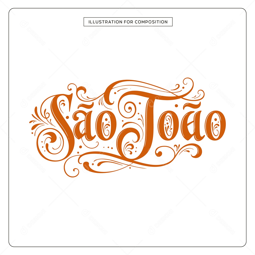 Lettering de São João Ilustração Vetor EPS