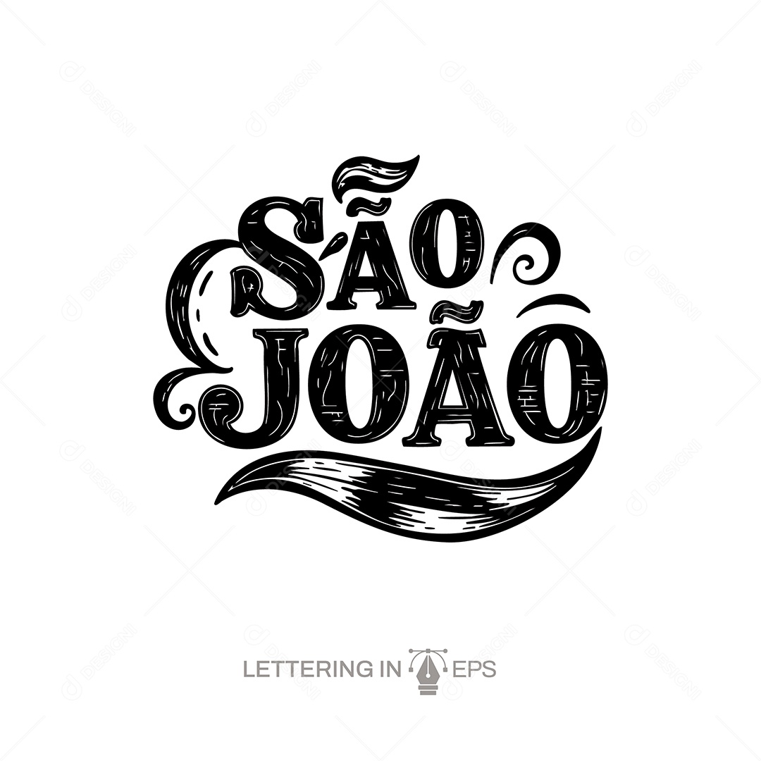 Lettering de São João Ilustração Vetor EPS
