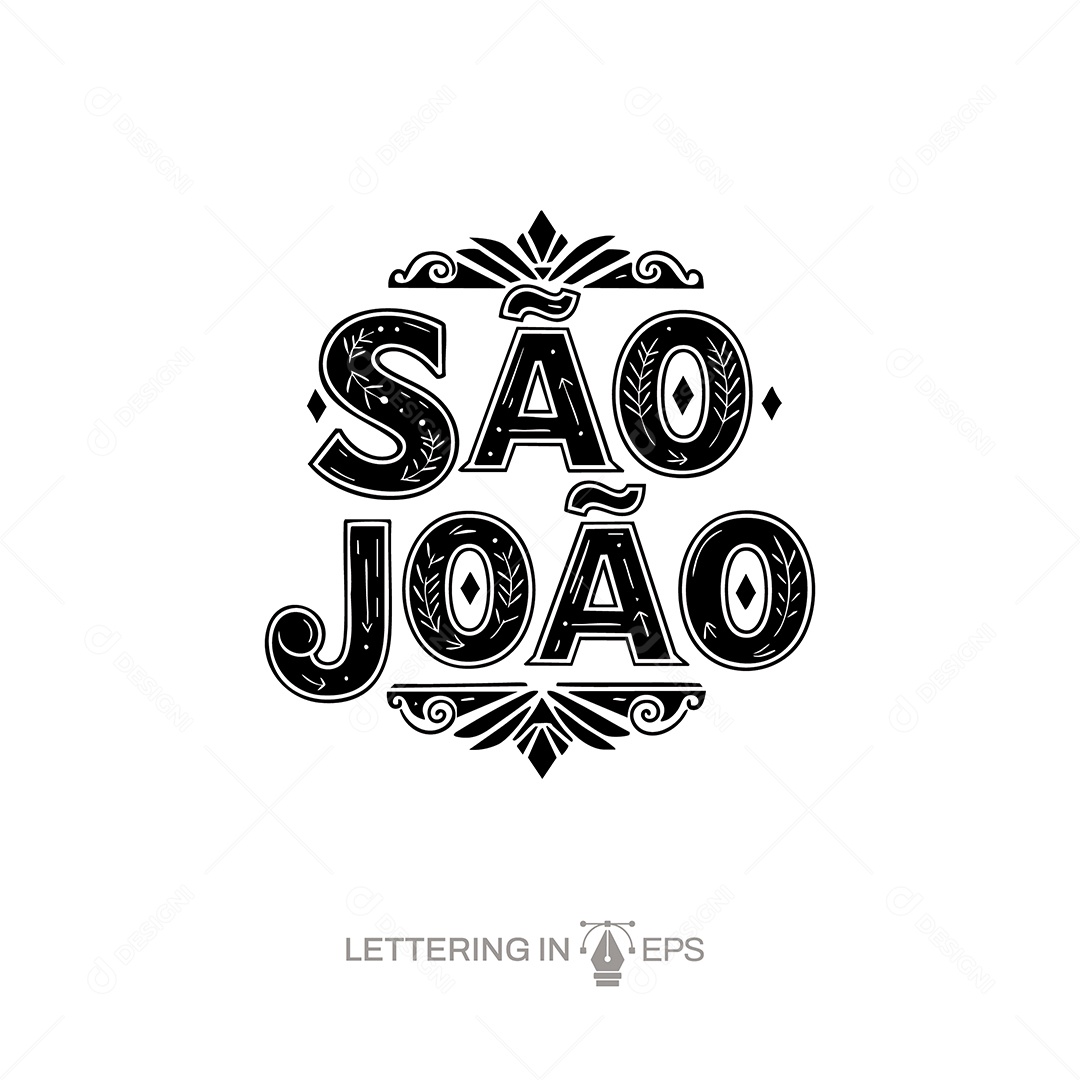 Lettering de São João Ilustração Vetor EPS