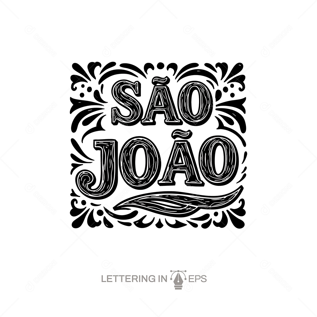 Lettering de São João Ilustração Vetor EPS