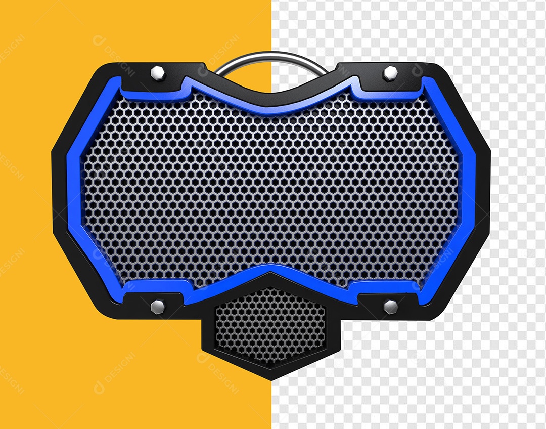 Elemento 3D Grade Azul para Composição PSD