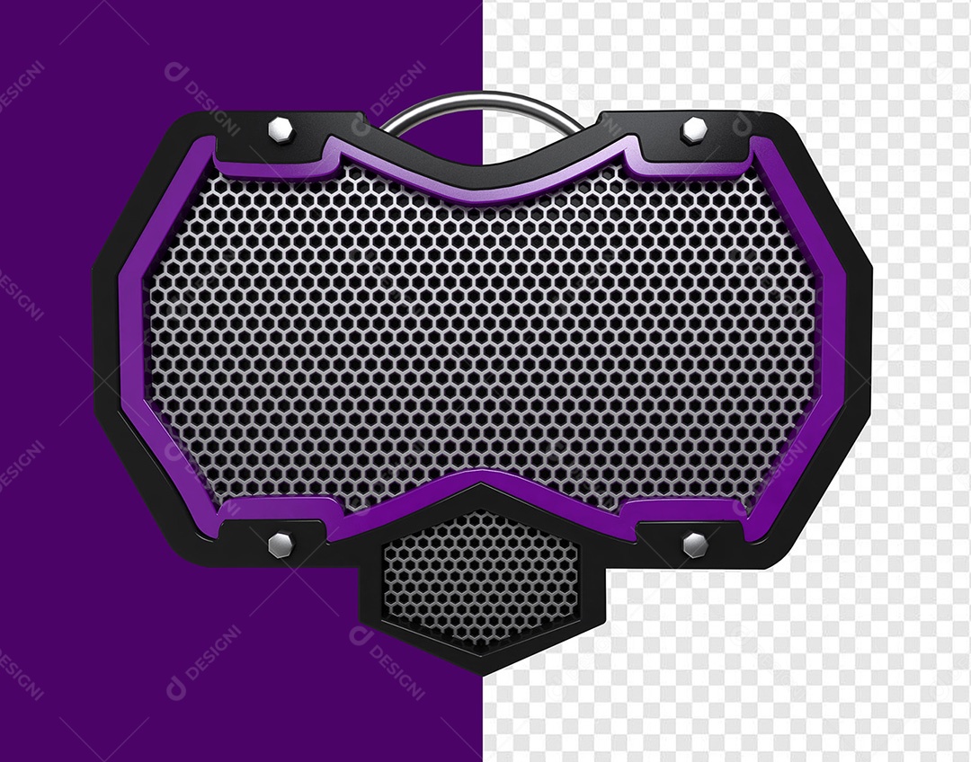 Elemento 3D Grade Roxa para Composição PSD