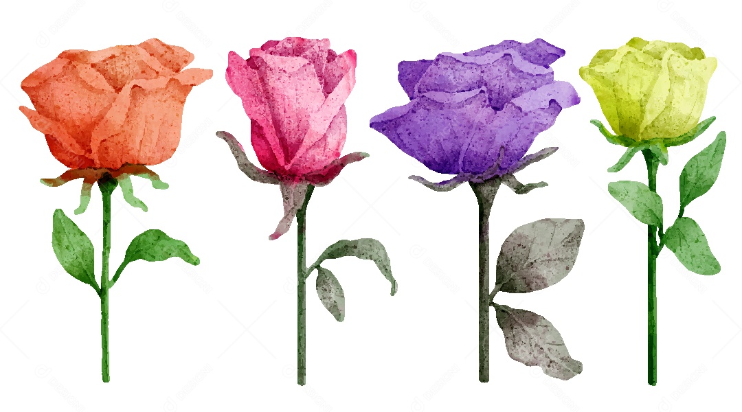 Conjunto de Desenhos de Flores AI