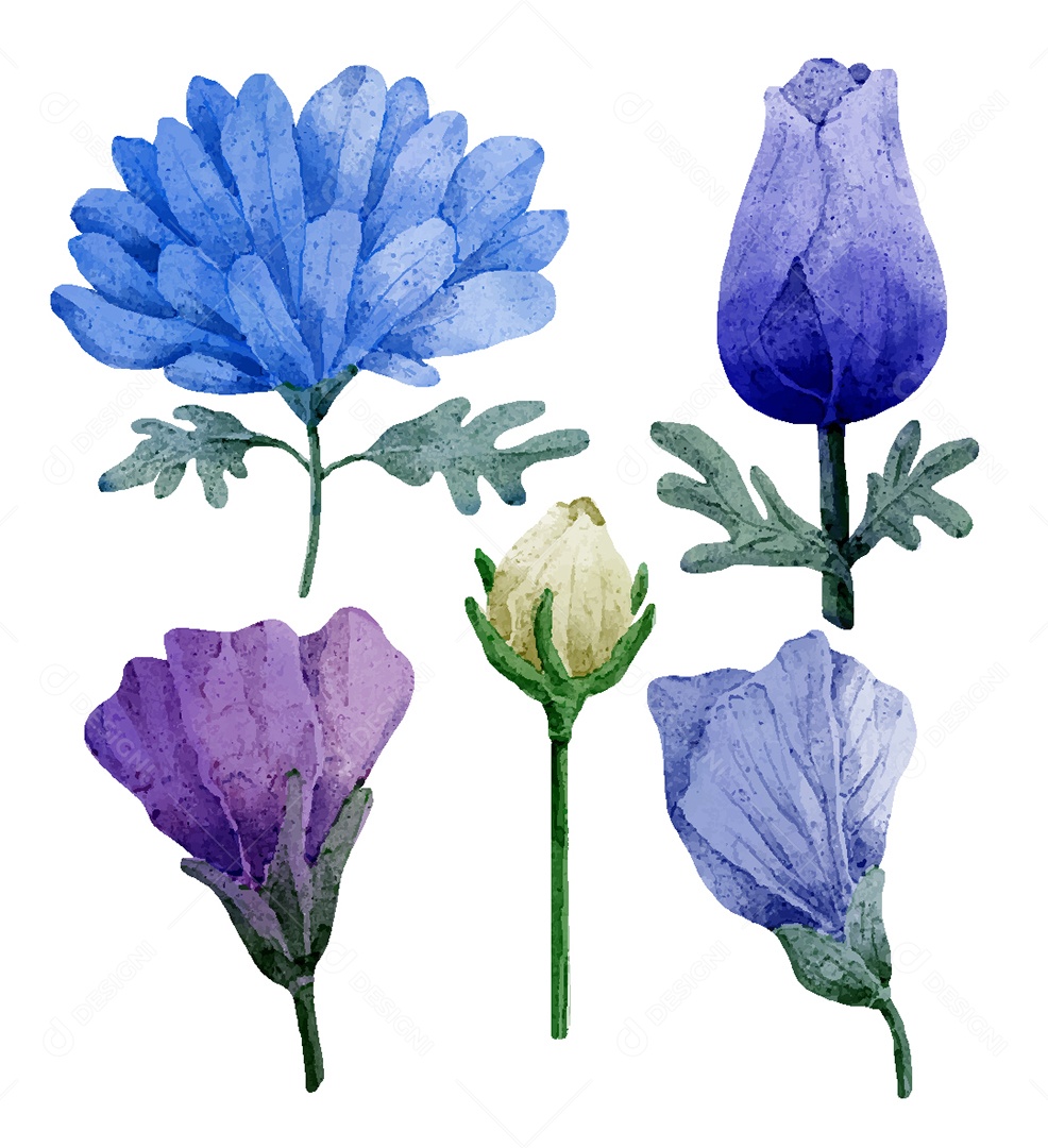 Conjunto de Desenhos de Flores AI