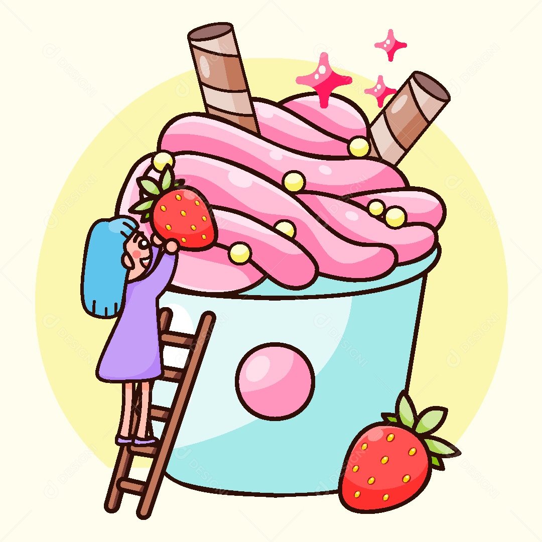 Sorvete Desenho Ilustração AI