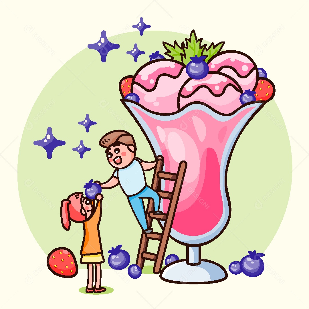 Sorvete Desenho Ilustração AI