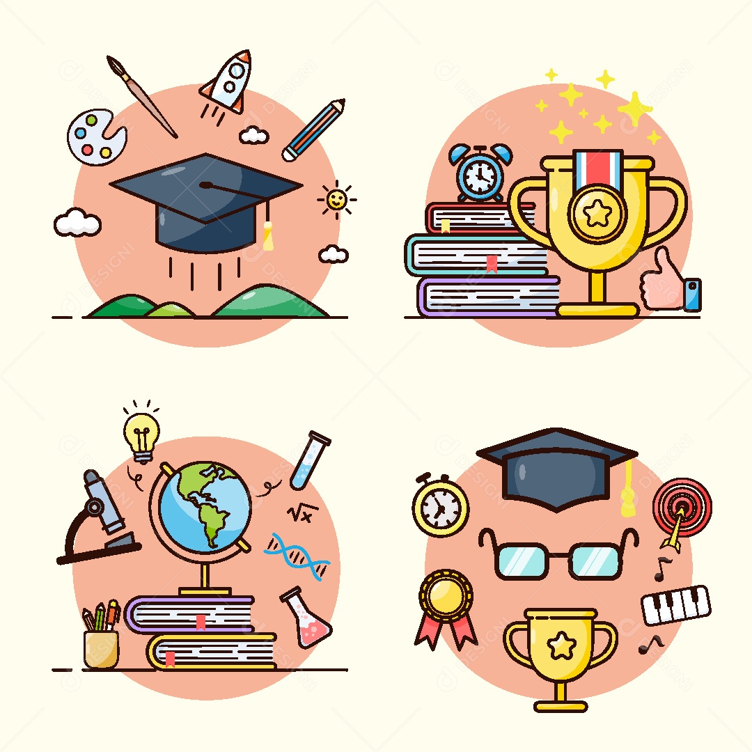 Conjunto de Desenhos Conceitos de Finanças AI