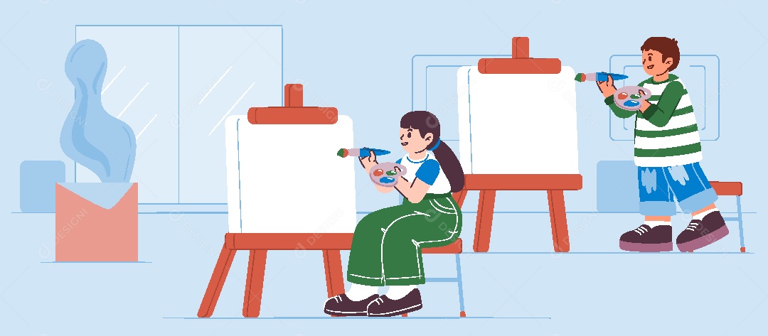 Conjunto de Personagens Ilustração AI