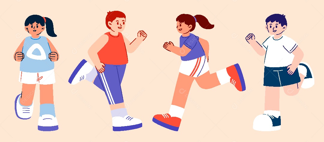 Conjunto de Personagens Ilustrações AI