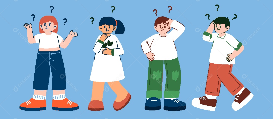 Conjunto de Personagens Ilustrações AI