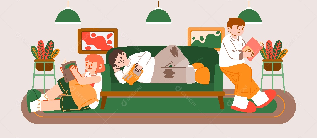 Conjunto de Personagens Ilustrações AI