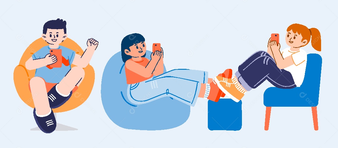 Conjunto de Personagens Ilustrações AI