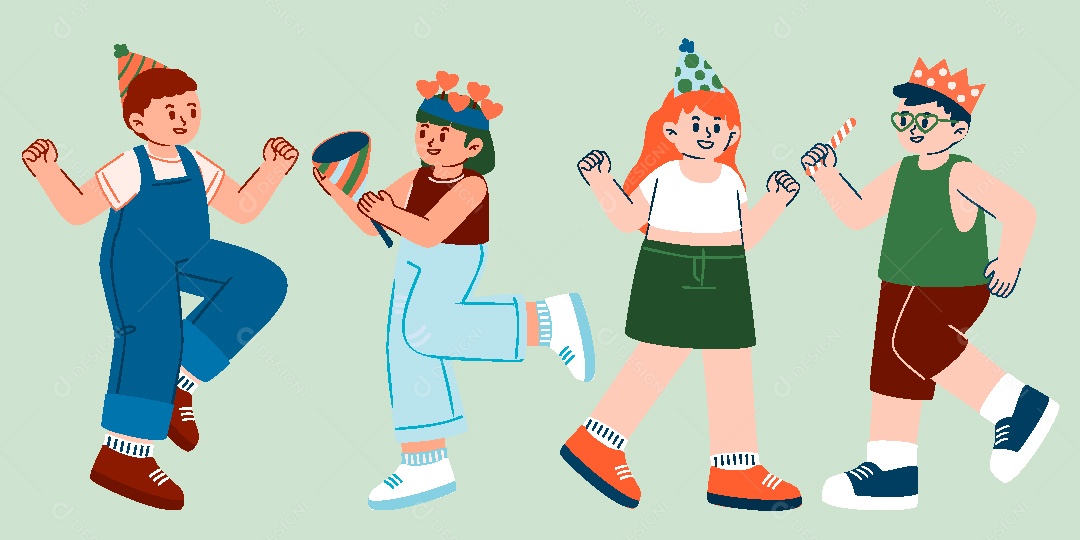 Conjunto de Personagens Ilustrações AI