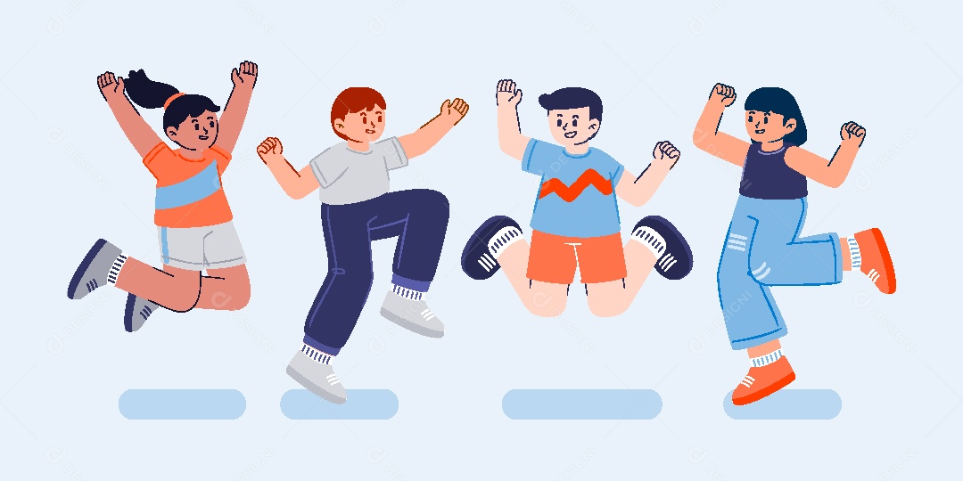 Conjunto de Personagens Ilustrações AI