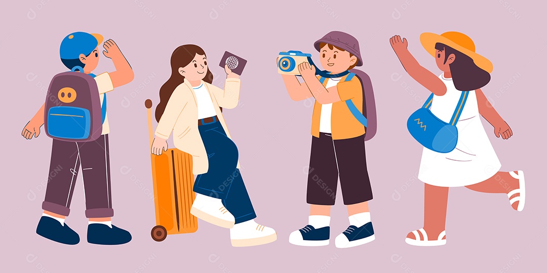 Conjunto de Personagens Turistas AI