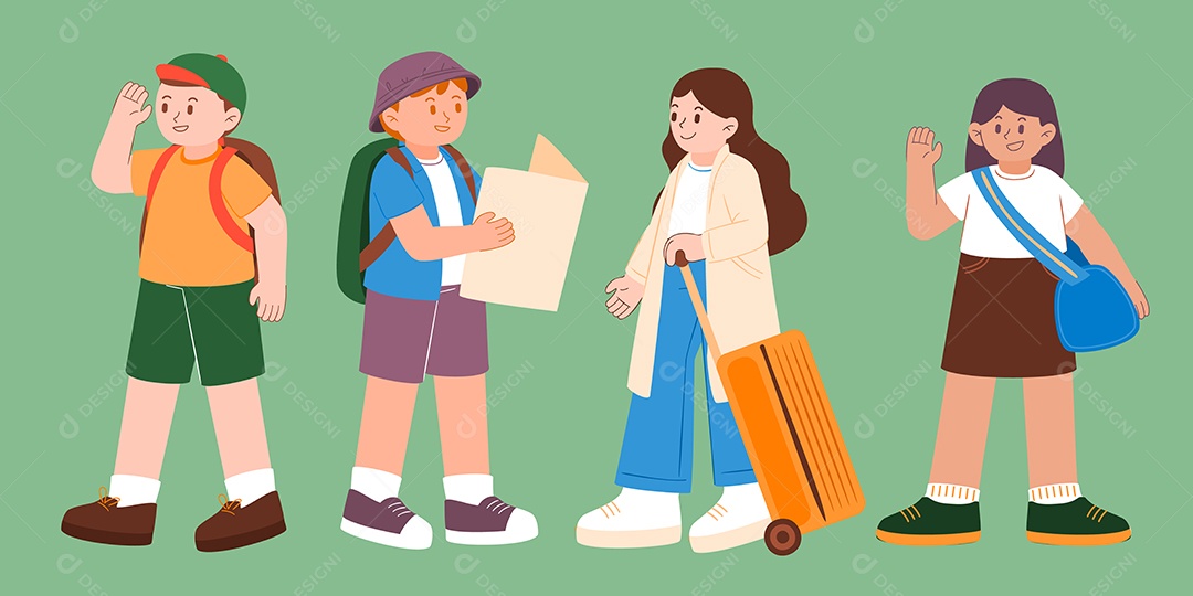 Conjunto de Personagens Estudantes AI