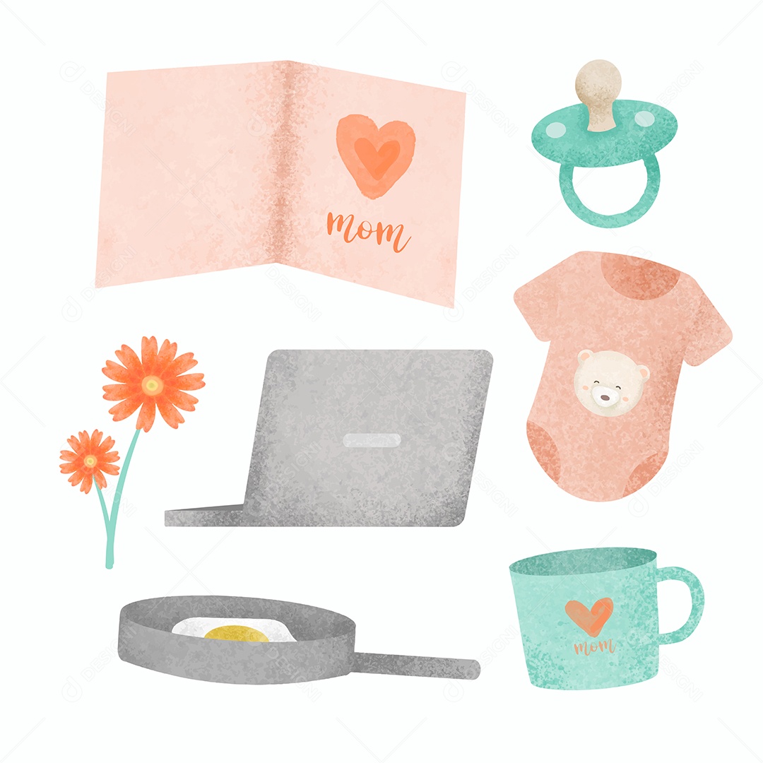 Ilustrações do Dia das Mães Objetos AI