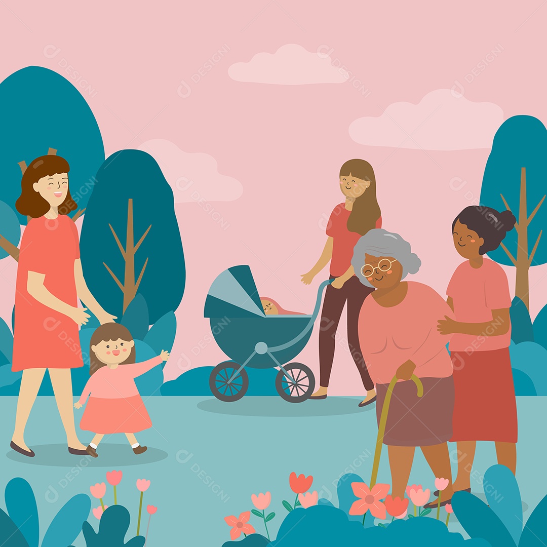 Ilustrações do Dia das Mães Objetos AI