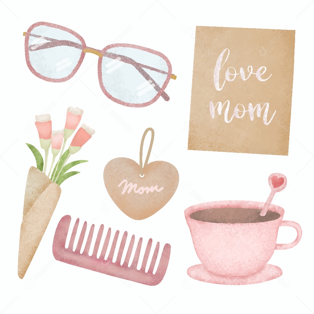 Ilustrações do Dia das Mães Objetos AI