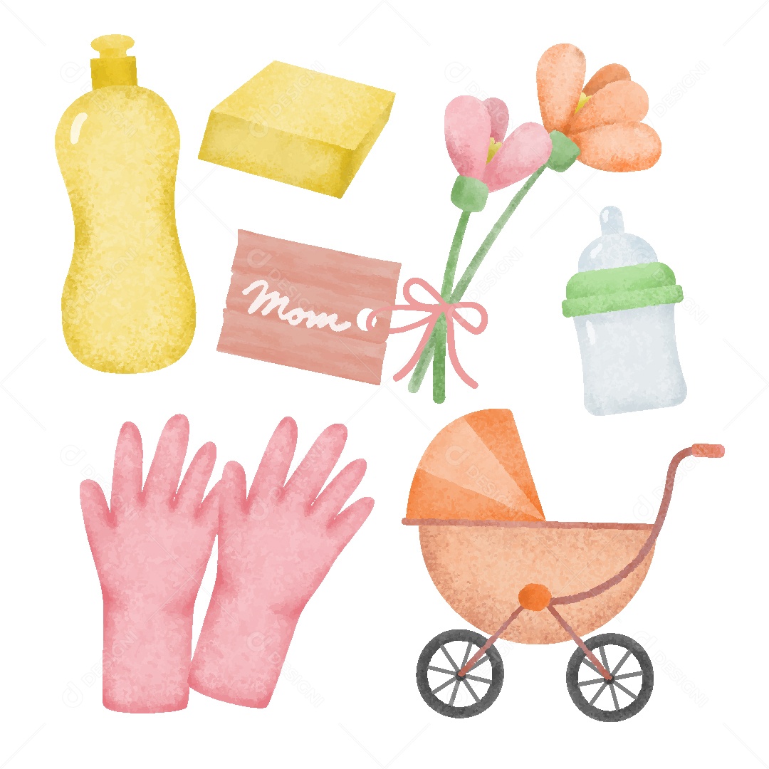 Ilustrações do Dia das Mães Objetos AI