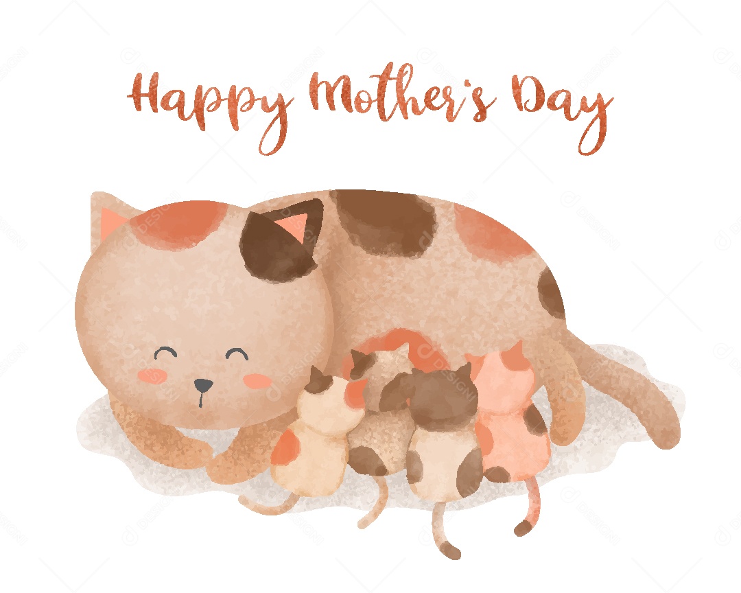 Ilustrações do Dia das Mães Animais AI