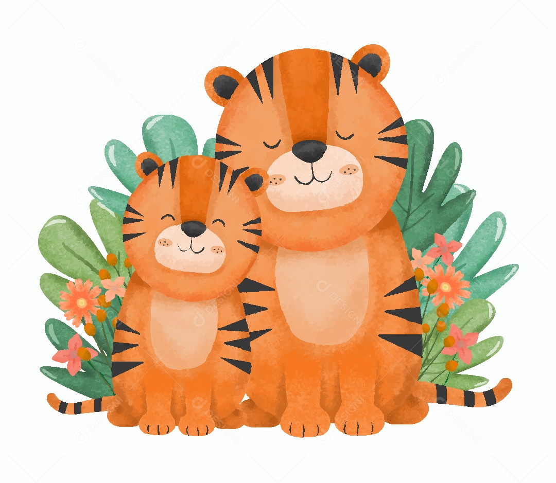 Ilustrações do Dia das Mães Tigres AI