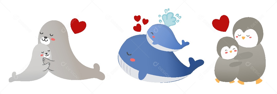 Ilustrações do Dia das Mães Animais AI