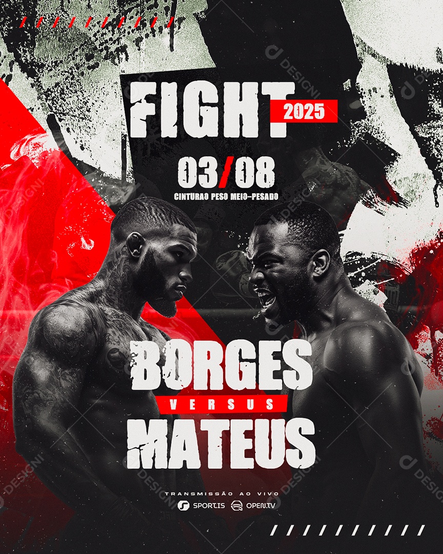 Campeonato de Luta Borges Versus Mateus Social Media PSD Editável