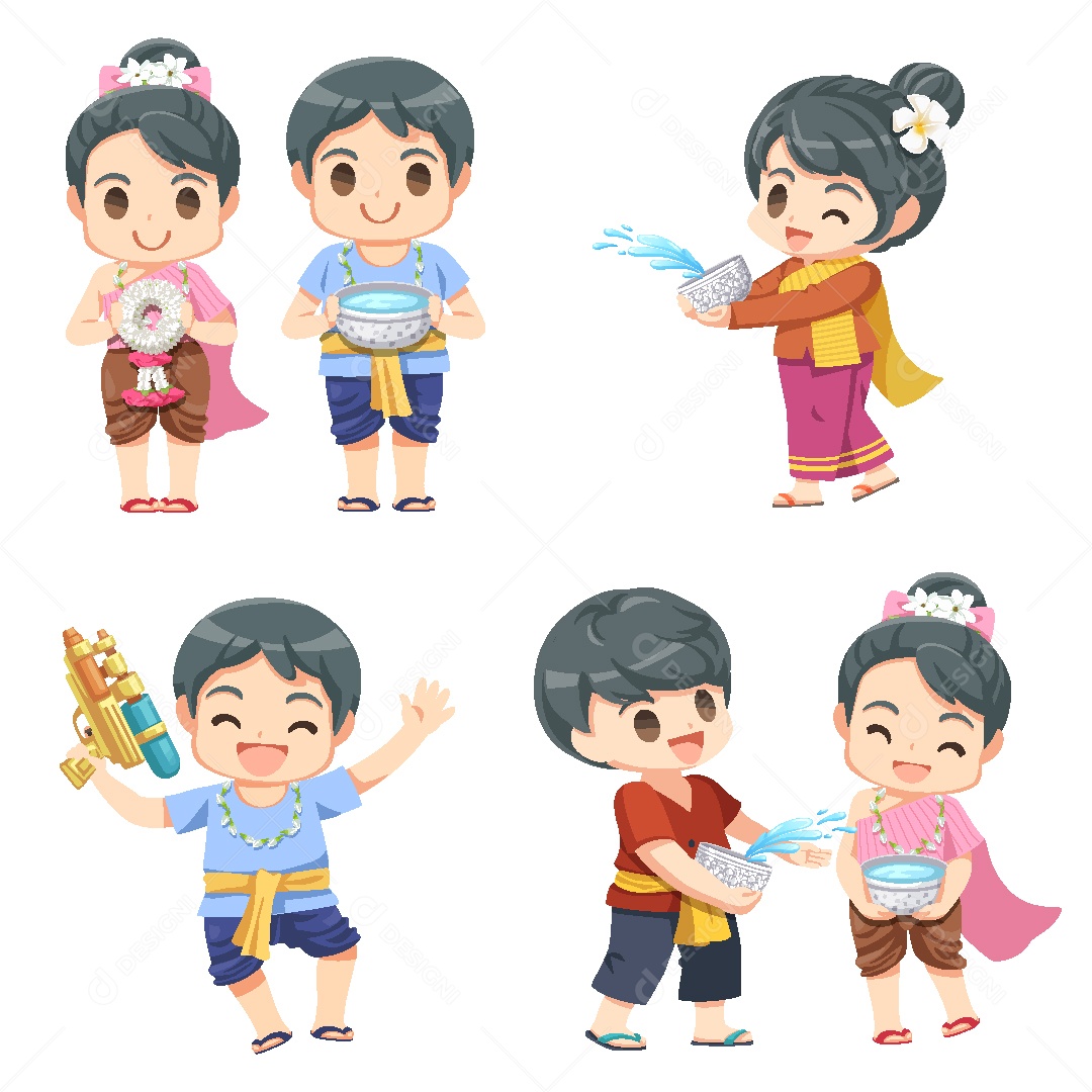 Conjunto de Crianças Ilustrações AI