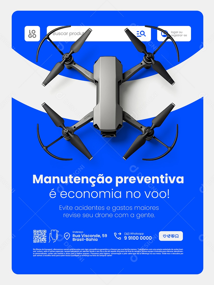 Loja de Drones Manutenção Preventiva Social Media PSD Editável