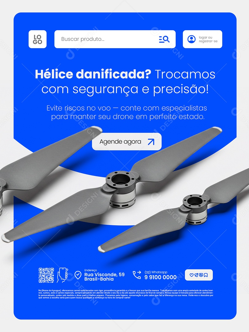 Loja de Drones Hélice Danificada Social Media PSD Editável