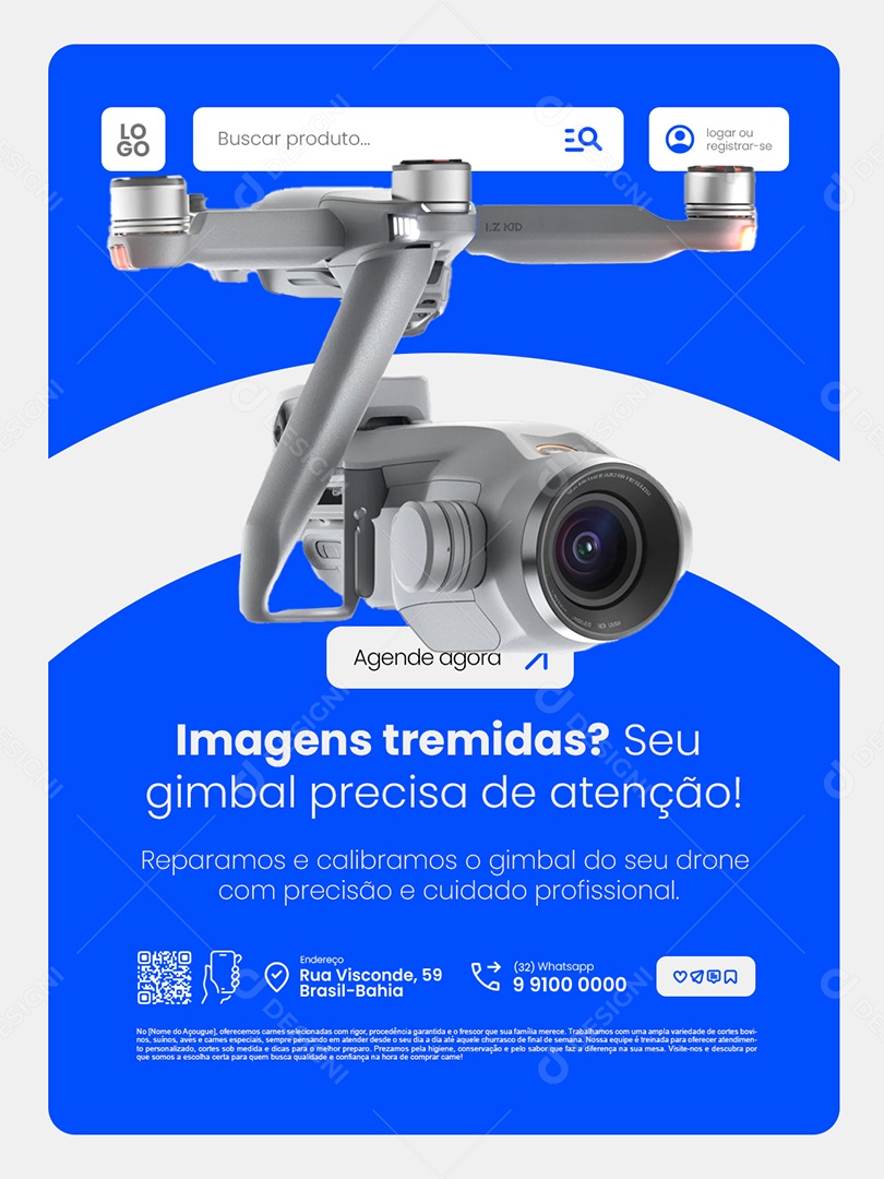 Loja de Drones Imagens Tremidas Social Media PSD Editável