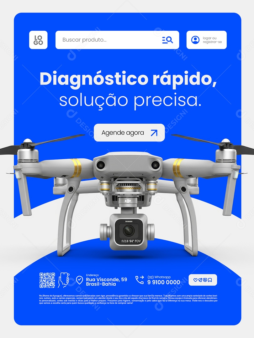 Loja de Drones Diagnóstico Rápido Social Media PSD Editável