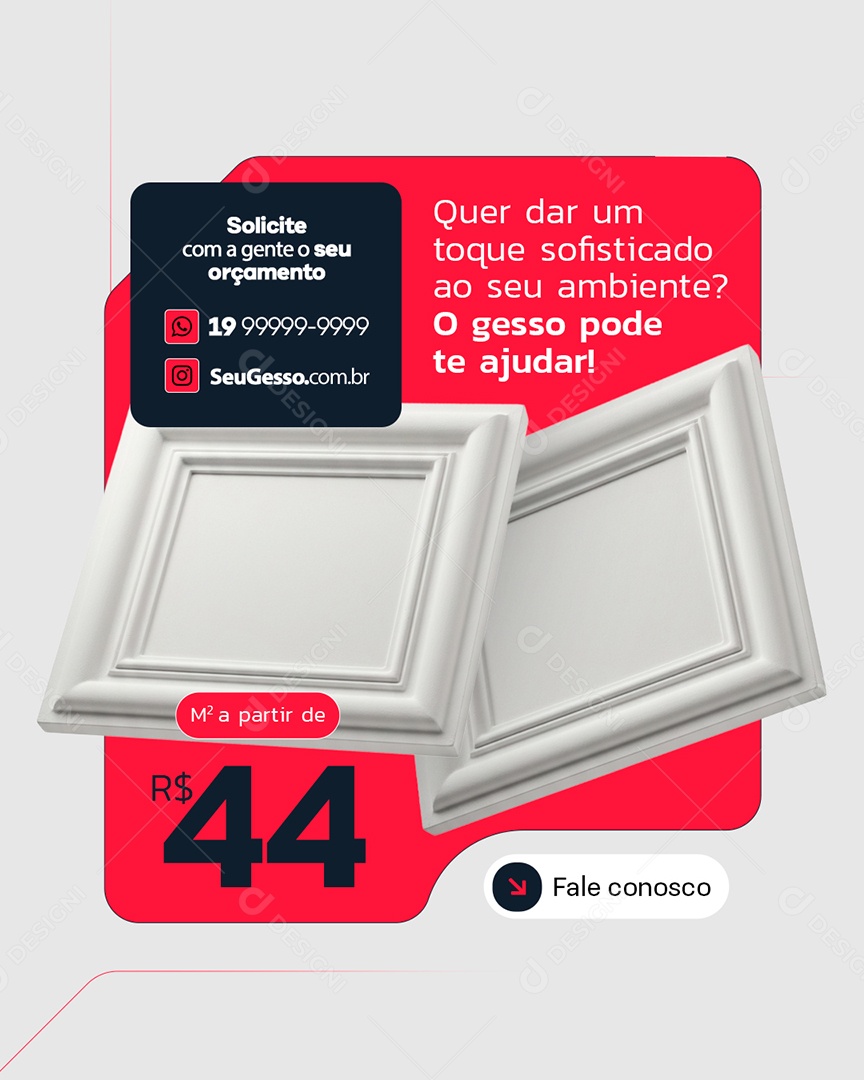 Gessos Quer Dar um Toque Sofisticado Social Media PSD Editável