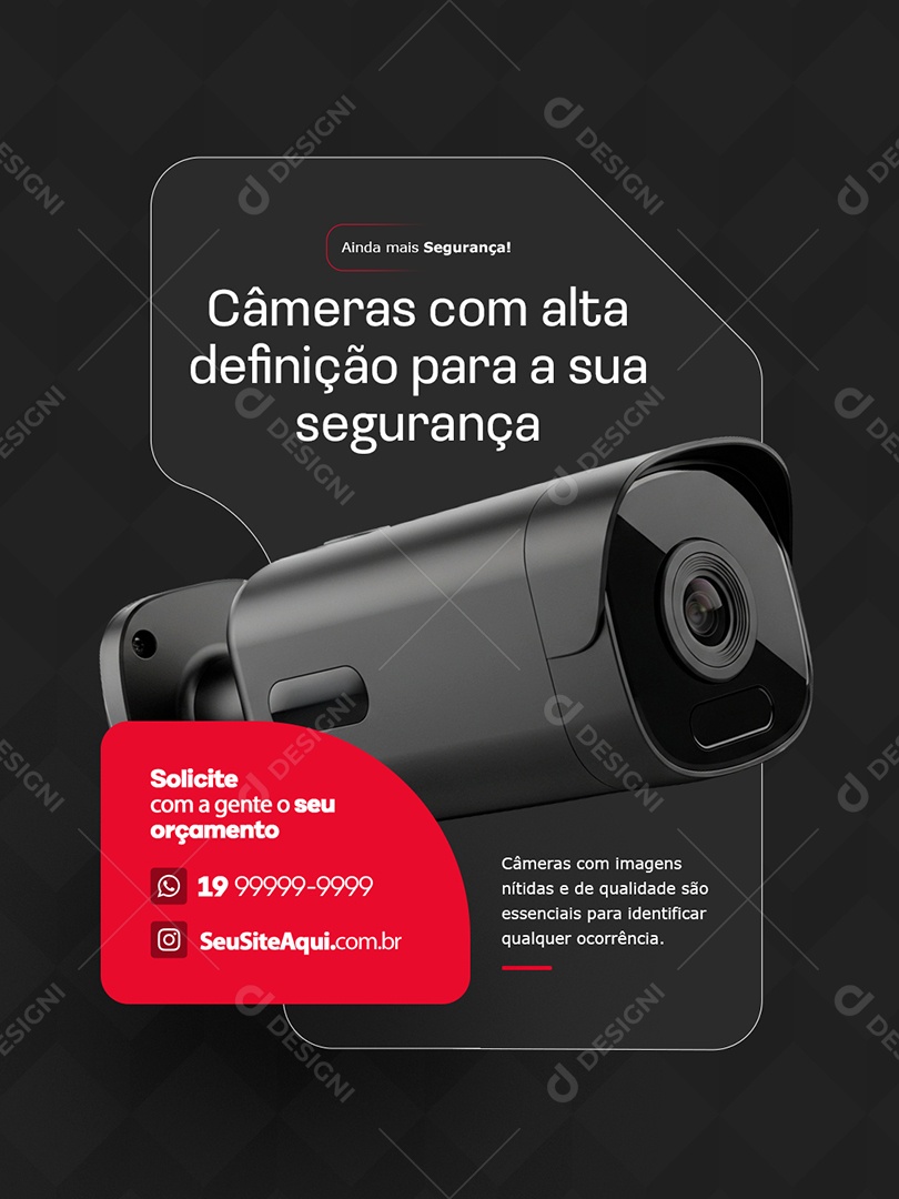 Câmeras com Alta Definição Social Media PSD Editável