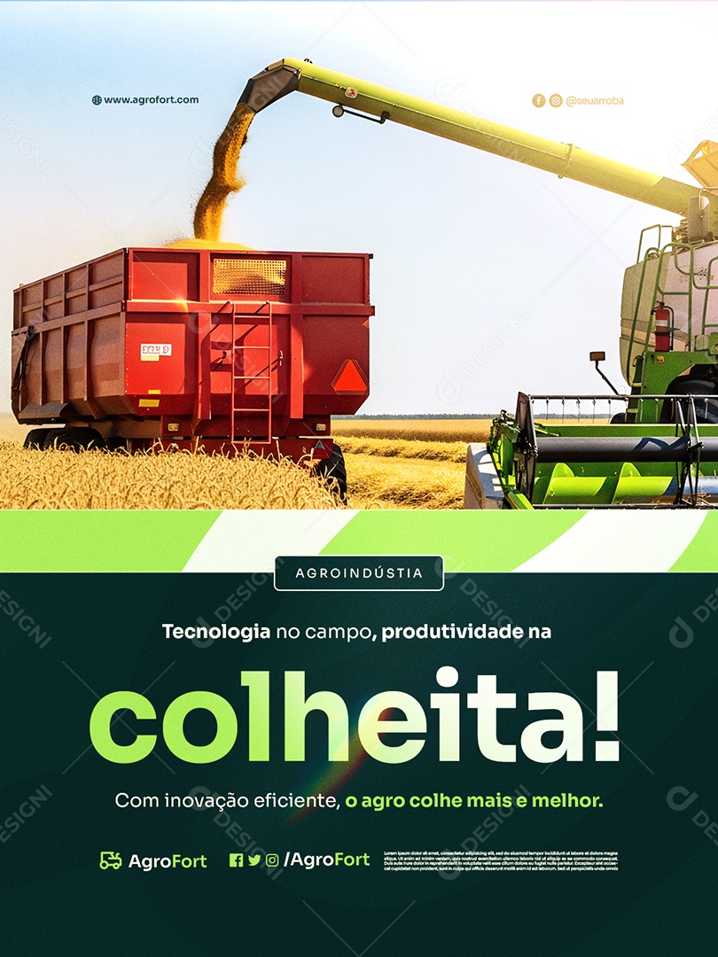 Agroindústria Tecnologia no Campo Social Media PSD Editável