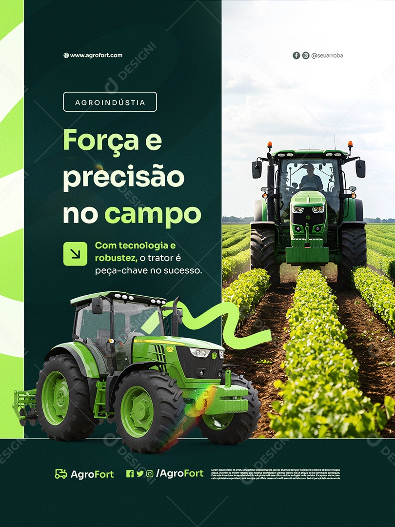 Agroindústria Força e Precisão no Campo Social Media PSD Editável