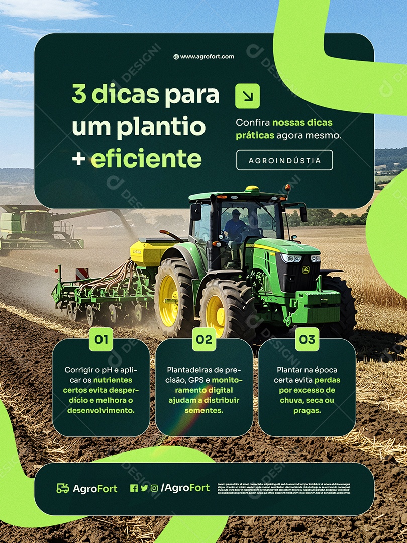 Agroindústria Três Dicas para Um Plantio Mais Eficiente Social Media PSD Editável