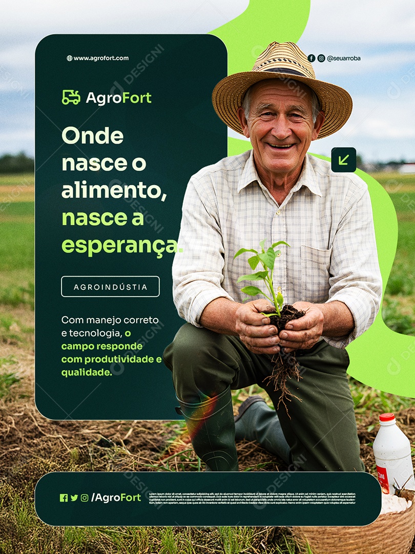 Agroindústria Onde Nasce o Alimento Social Media PSD Editável