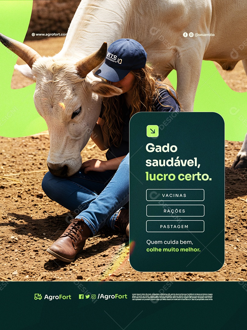 Agroindústria Gado Saudável Social Media PSD Editável