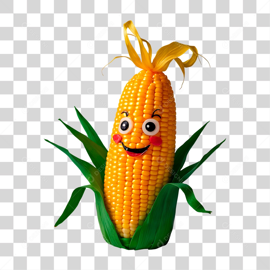 Mascote 3D Milho PNG Transparente